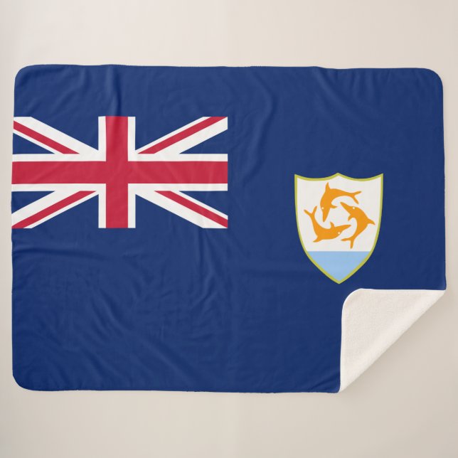 Cobertor Sherpa Bandeira de Anguilla (Caribe) (Frente (Horizontal))