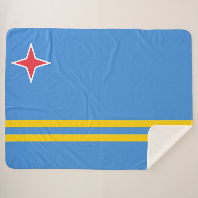 Cobertor Sherpa Bandeira de Aruba (Frente (Horizontal))