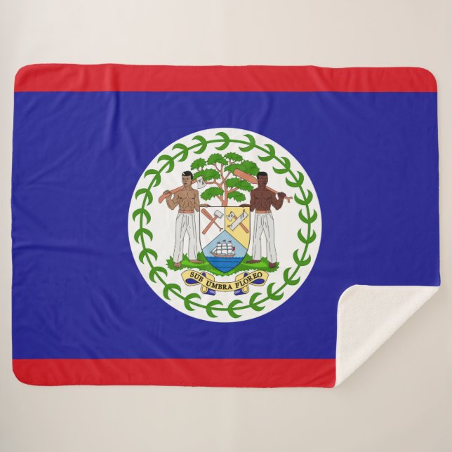 Cobertor Sherpa Bandeira de Belize (Frente (Horizontal))