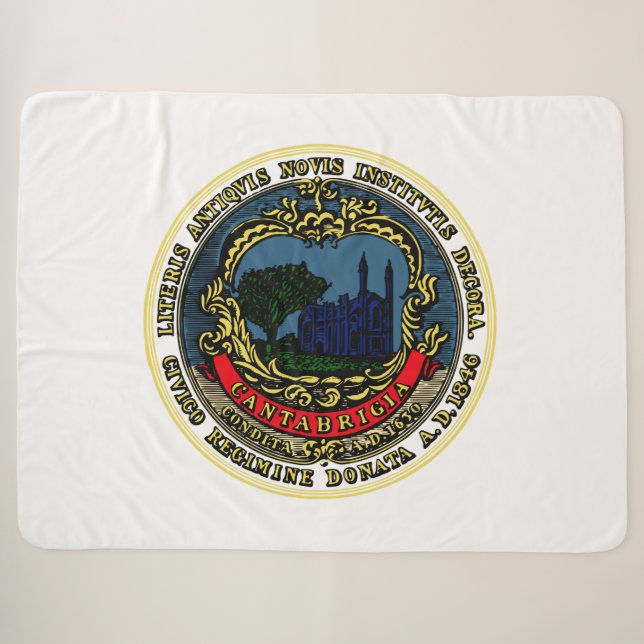 Cobertor Sherpa Bandeira de Cambridge (Massachusetts) (Frente (Horizontal))