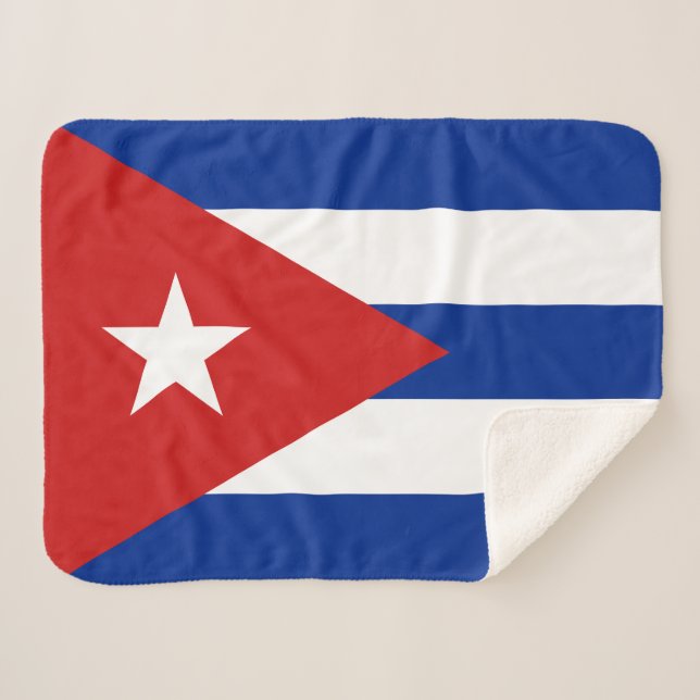 Cobertor Sherpa Bandeira de Cuba (Frente (Horizontal))