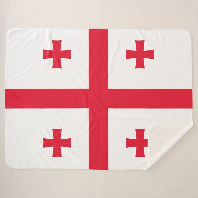 Cobertor Sherpa Bandeira de Geórgia (Frente (Horizontal))