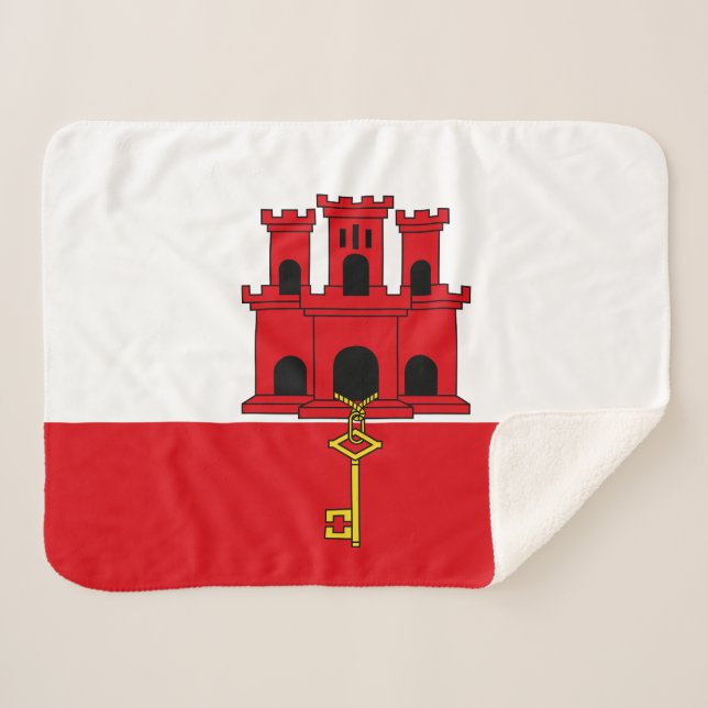 Cobertor Sherpa Bandeira de Gibraltar (Frente (Horizontal))