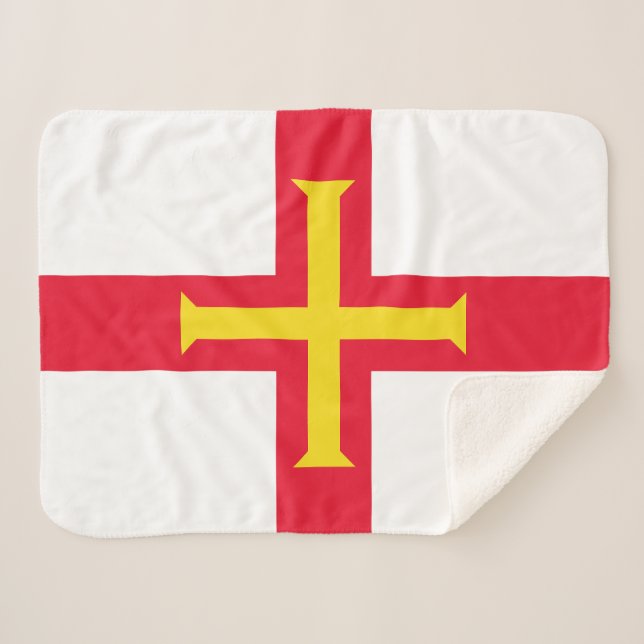 Cobertor Sherpa Bandeira de Guernsey (Frente (Horizontal))