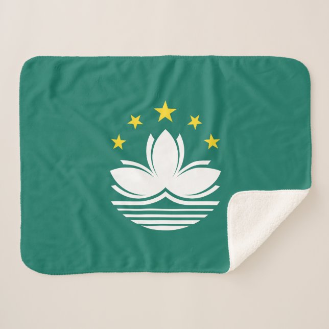 Cobertor Sherpa Bandeira de Macau (Frente (Horizontal))