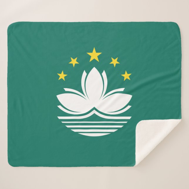 Cobertor Sherpa Bandeira de Macau (região chinesa) (Frente (Horizontal))