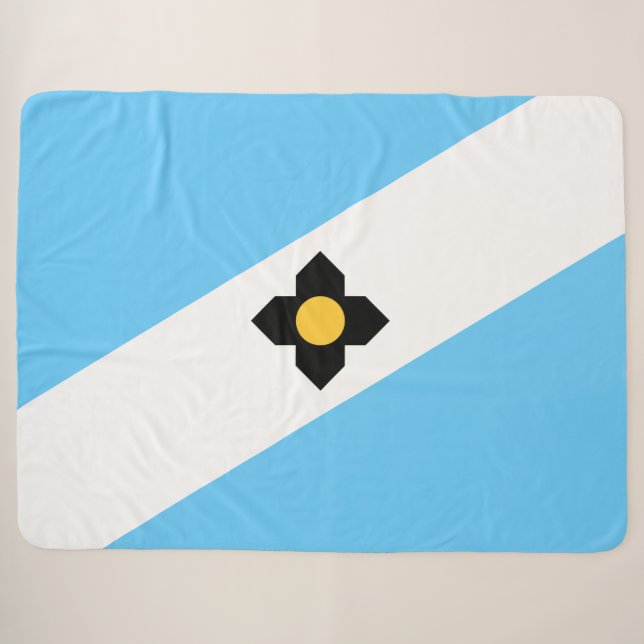 Cobertor Sherpa Bandeira de Madison (Wisconsin) (Frente (Horizontal))