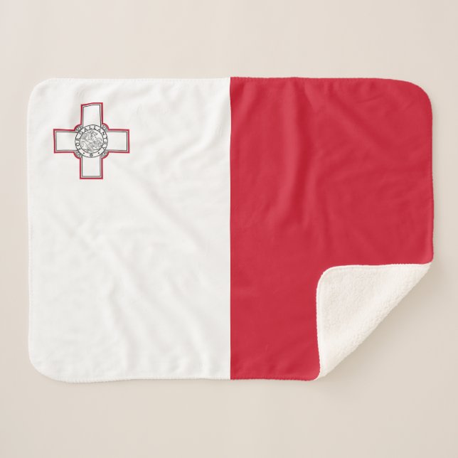 Cobertor Sherpa Bandeira de Malta (Frente (Horizontal))