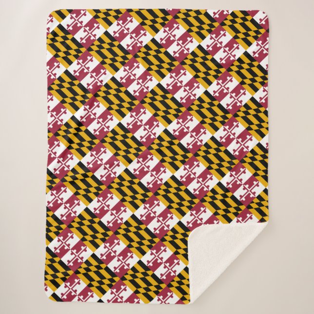 Cobertor Sherpa bandeira de Maryland (Frente)