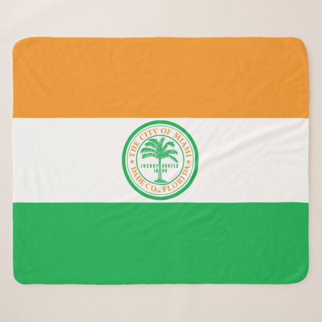 Cobertor Sherpa Bandeira de Miami (Flórida) (Frente (Horizontal))