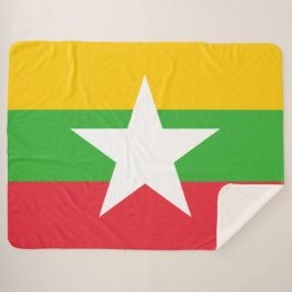 Cobertor Sherpa Bandeira de Mianmar (Birmânia)