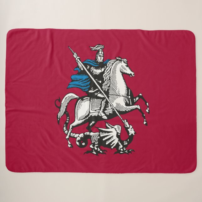 Cobertor Sherpa Bandeira de Moscou (capital russa) (Frente (Horizontal))