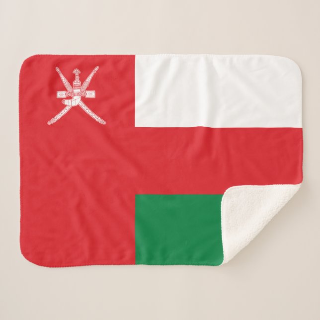Cobertor Sherpa Bandeira de Omã (Frente (Horizontal))