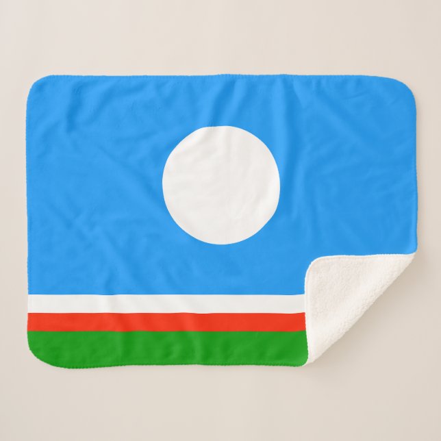 Cobertor Sherpa Bandeira de Sakha (Frente (Horizontal))