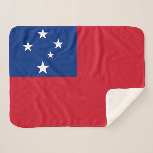 Cobertor Sherpa Bandeira de Samoa (Frente (Horizontal))