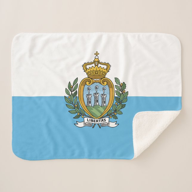 Cobertor Sherpa Bandeira de São Marinho (Frente (Horizontal))