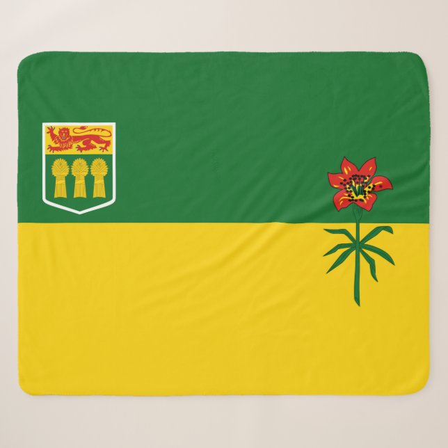 Cobertor Sherpa Bandeira de Saskatchewan (Frente (Horizontal))