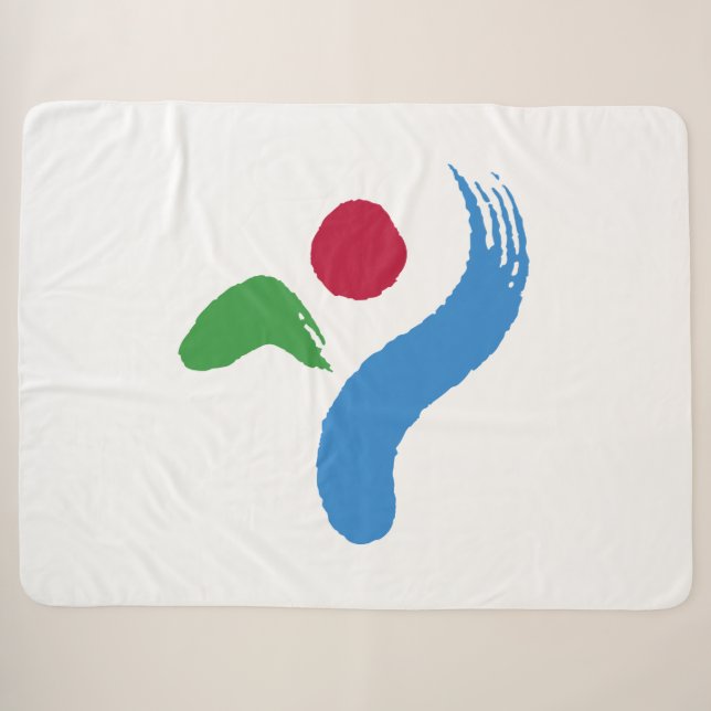 Cobertor Sherpa Bandeira de Seul (Coreia do Sul) (Frente (Horizontal))
