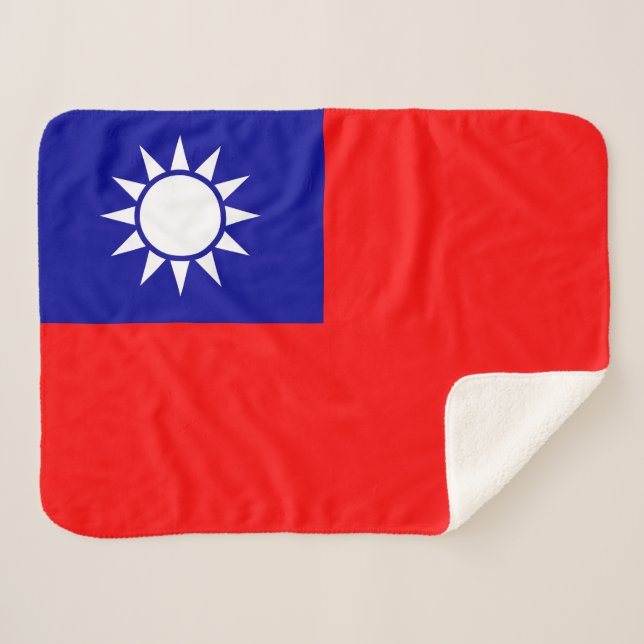 Cobertor Sherpa Bandeira de Taiwan (Frente (Horizontal))