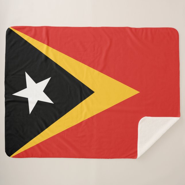 Cobertor Sherpa Bandeira de Timor-Leste (Frente (Horizontal))
