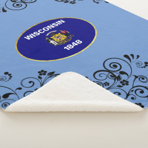 Cobertor Sherpa Bandeira de Wisconsin
