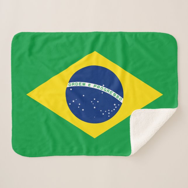 Cobertor Sherpa Bandeira do Brasil Patriótico (Frente (Horizontal))