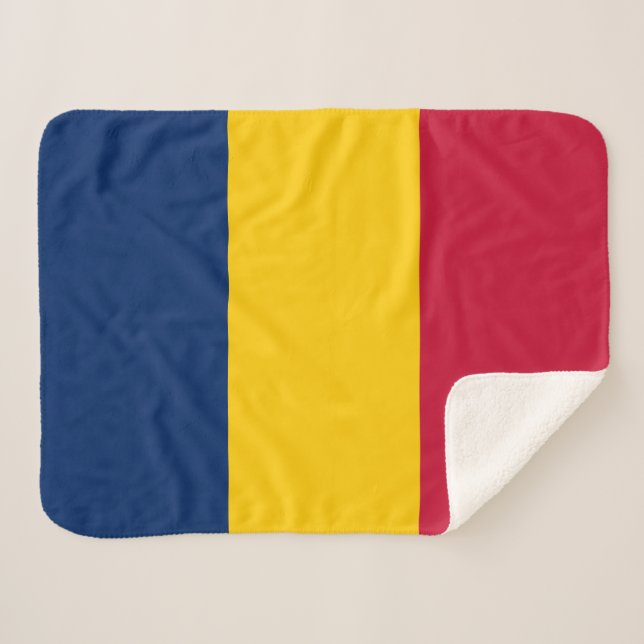 Cobertor Sherpa Bandeira do Chade (Frente (Horizontal))