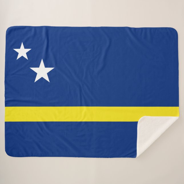 Cobertor Sherpa Bandeira do Curaçau (Frente (Horizontal))