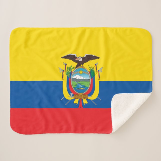 Cobertor Sherpa Bandeira do Equador (Frente (Horizontal))