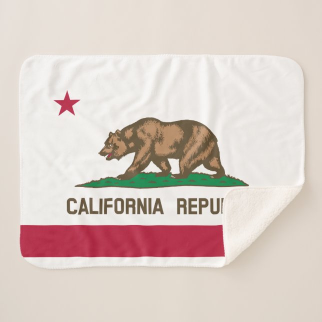 Cobertor Sherpa Bandeira do Estado da República da Califórnia (Frente (Horizontal))