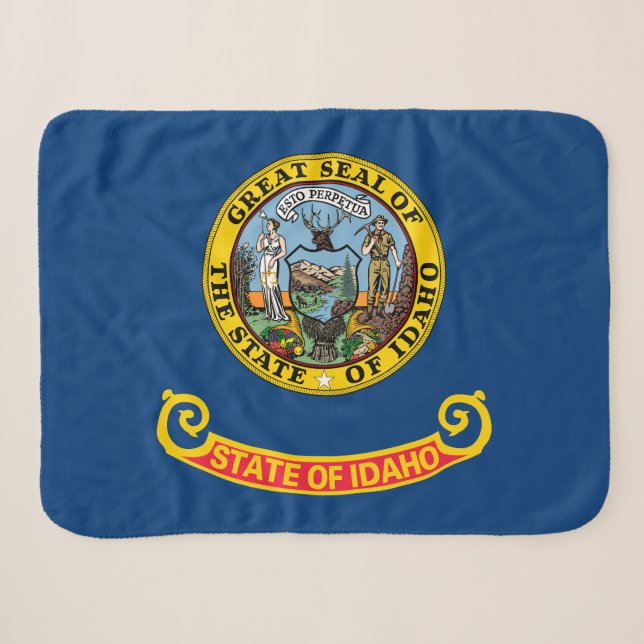 Cobertor Sherpa Bandeira do Estado de Idaho (Frente (Horizontal))