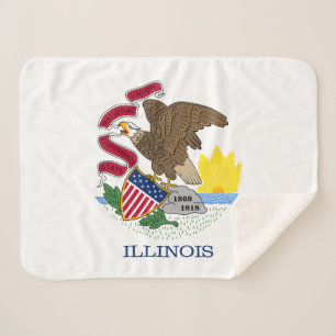 Cobertor Sherpa Bandeira do Estado de Illinois
