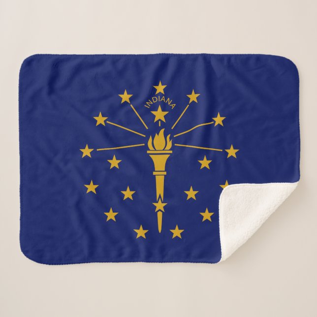Cobertor Sherpa Bandeira do Estado de Indiana (Frente (Horizontal))
