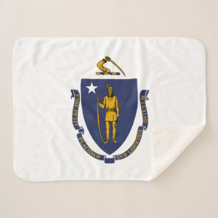 Cobertor Sherpa Bandeira do estado de Massachusetts