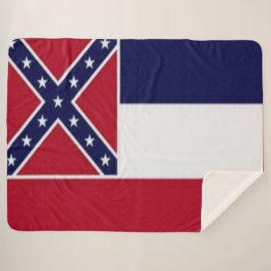 COBERTOR SHERPA BANDEIRA DO ESTADO DE MISSISSIPPI