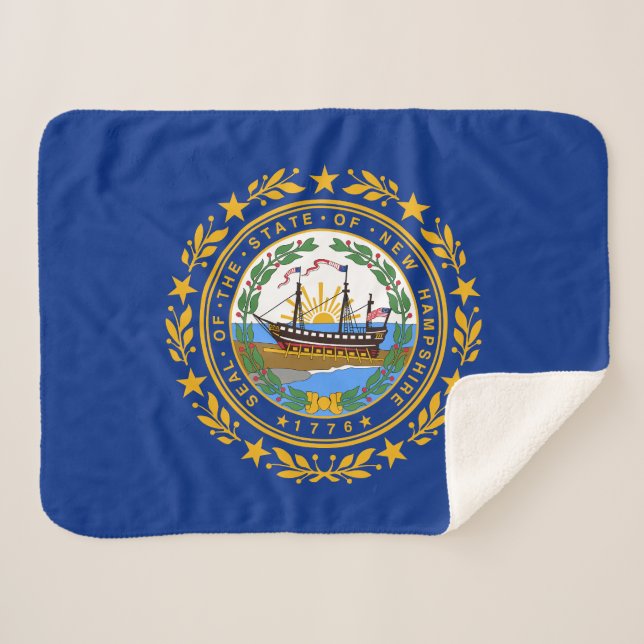 Cobertor Sherpa Bandeira do Estado de New Hampshire (Frente (Horizontal))