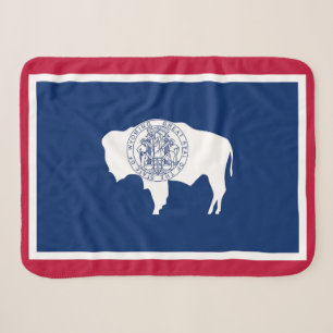 Cobertor Sherpa Bandeira do Estado de Wyoming Impressão Patriótico