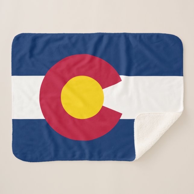 Cobertor Sherpa Bandeira do Estado do Colorado (Frente (Horizontal))