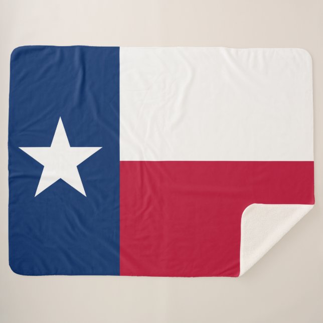 Cobertor Sherpa Bandeira do Estado Texano (Texas) (Frente (Horizontal))