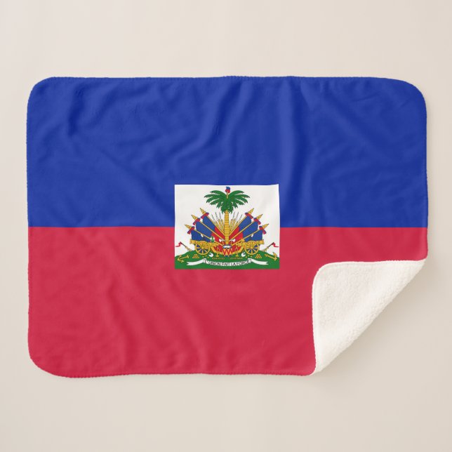 Cobertor Sherpa Bandeira do Haiti (Frente (Horizontal))