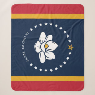 Cobertor Sherpa Bandeira do Mississippi - Nova Bandeira da Magnóli