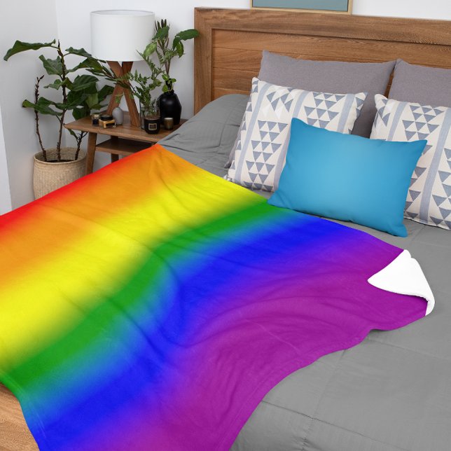 Cobertor Sherpa Bandeira do Orgulho Arco-íris LGBTQ+ Gradiente - B (Criador carregado)
