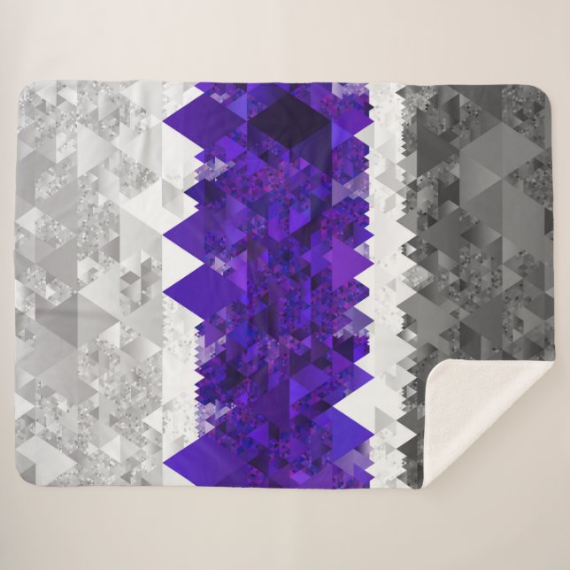 Cobertor Sherpa Bandeira do Orgulho Boho Geométrico Mod Retro Grey (Frente (Horizontal))