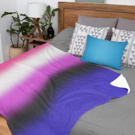 Cobertor Sherpa Bandeira do Orgulho Genderfluid Gradiente – Bandei