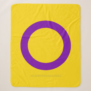 Cobertor Sherpa Bandeira do orgulho intersexo SlipperyJoe's fundo