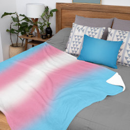Cobertor Sherpa Bandeira do Orgulho Transgênero Gradiente - Bandei