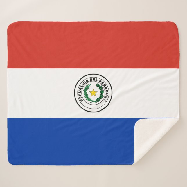 Cobertor Sherpa Bandeira do Paraguai (Frente (Horizontal))