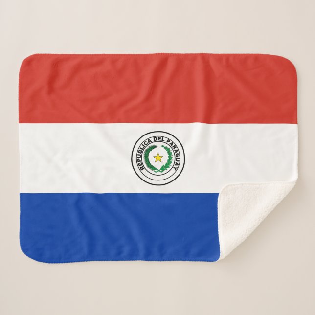 Cobertor Sherpa Bandeira do Paraguai (Frente (Horizontal))