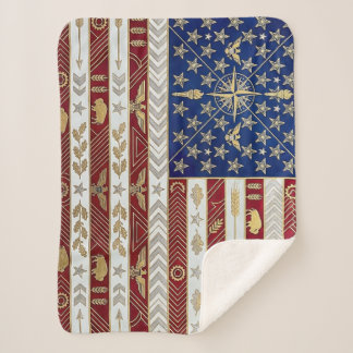 Cobertor Sherpa Bandeira do Patrimônio Art Déco | Estilo EUA anos