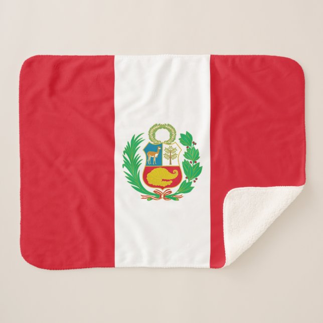 Cobertor Sherpa Bandeira do Peru (Frente (Horizontal))